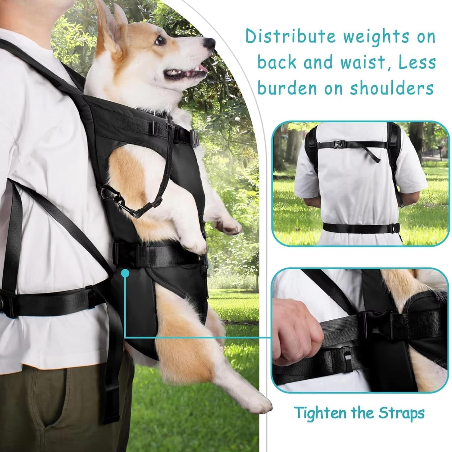 Ventilated Dog Carrying Backpack, Front or Back Wear