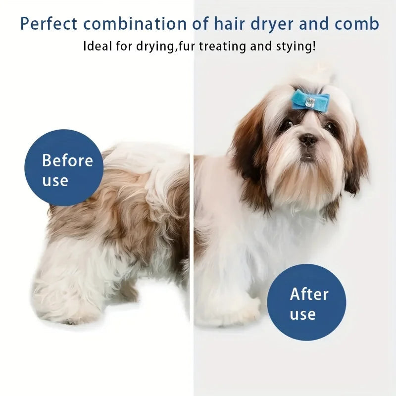 3-in-1 Dog Hair Dryer, Brush &amp; Styling Comb