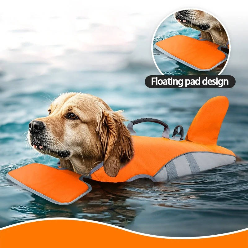 Shark Fin Dog Float Jacket with Rescue Handle