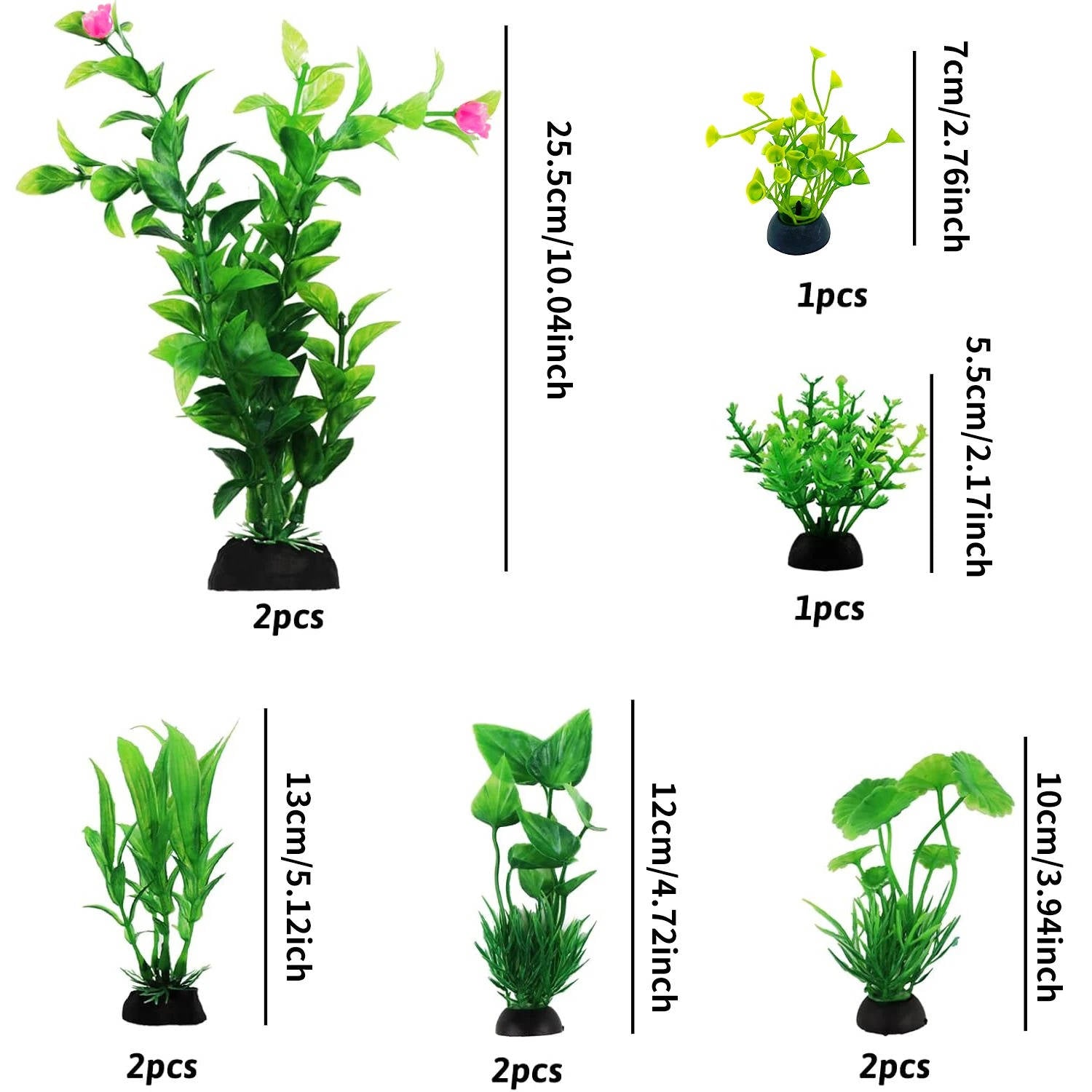 Artificial Fish Tank Plants - Aquarium Decoration Set