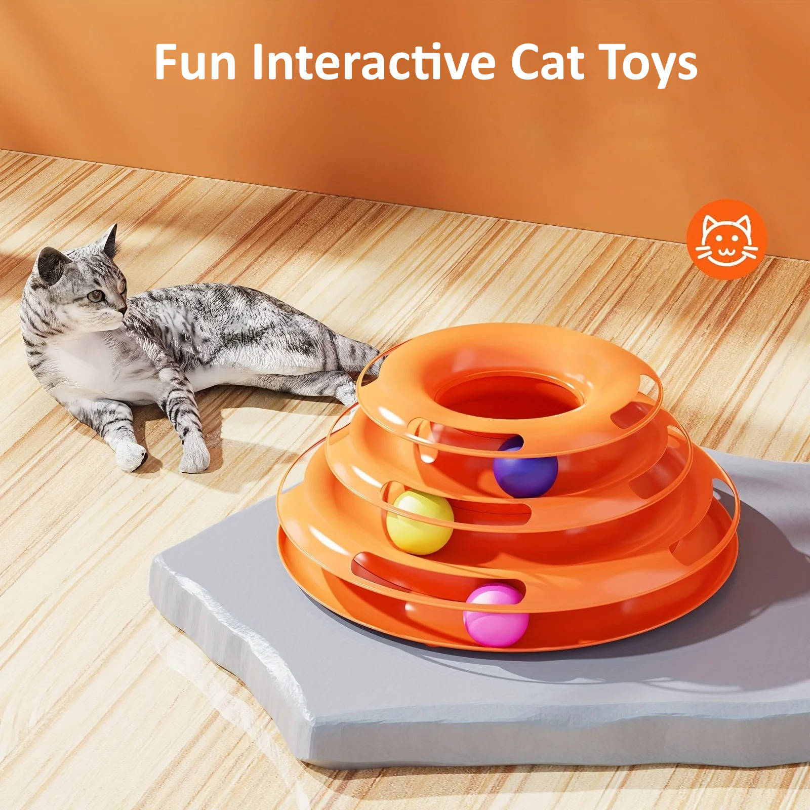 Fun Interactive Cat Toys - 3 Layer Ball Tower