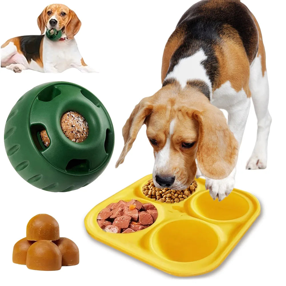 Silicone Dog Slow Feeder and Refillable Chew Toy