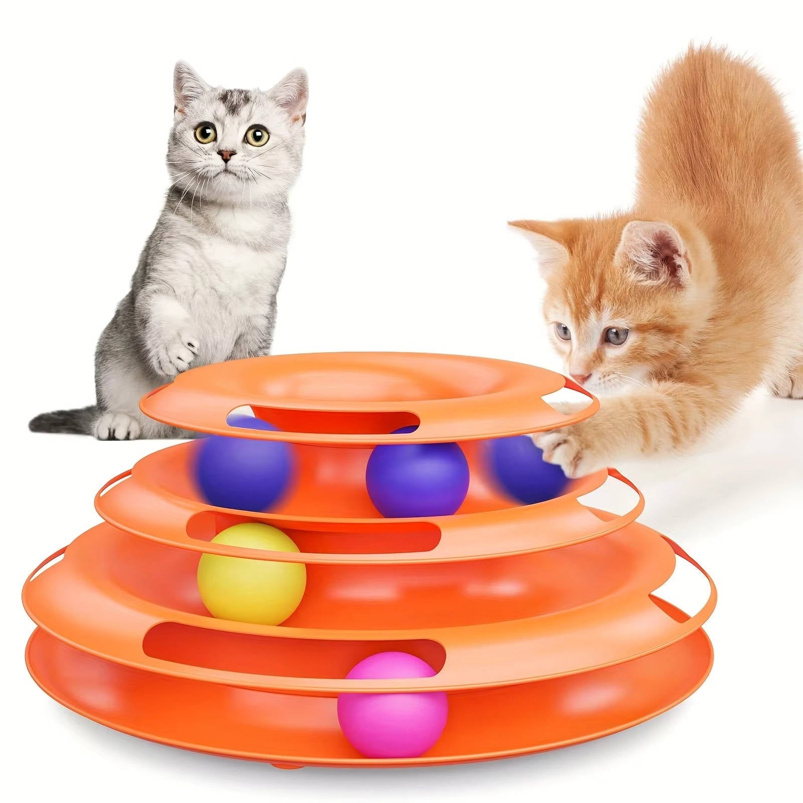 Fun Interactive Cat Toys - 3 Layer Ball Tower