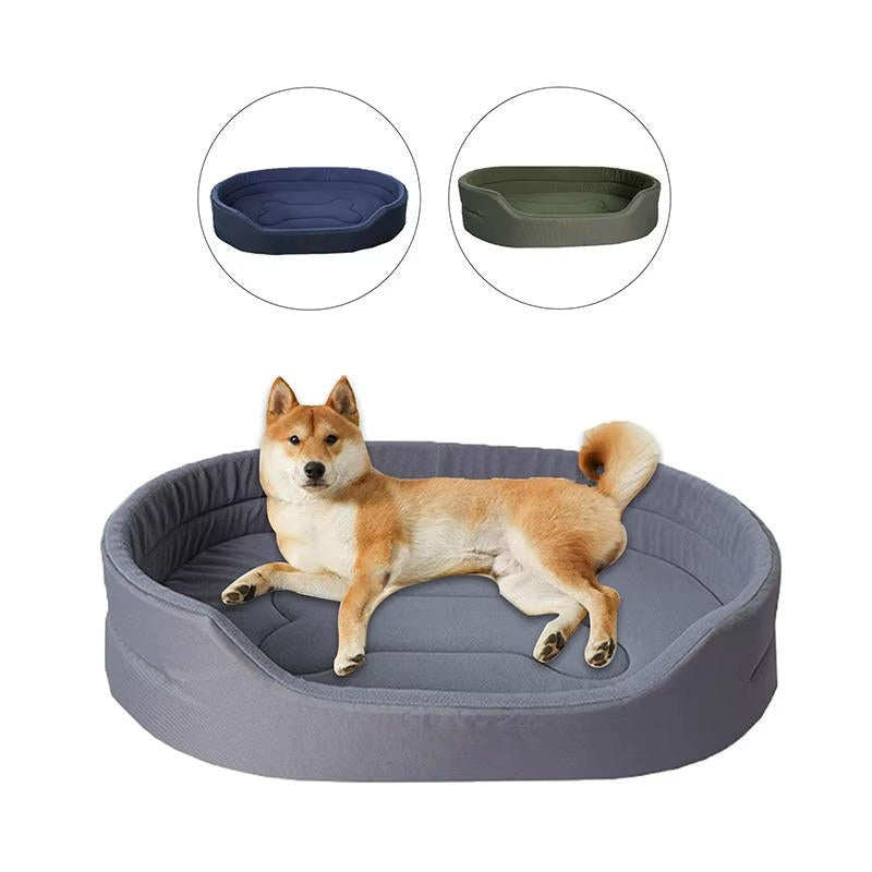 Eco-Friendly Bolster Pet Bed with Raised Rim