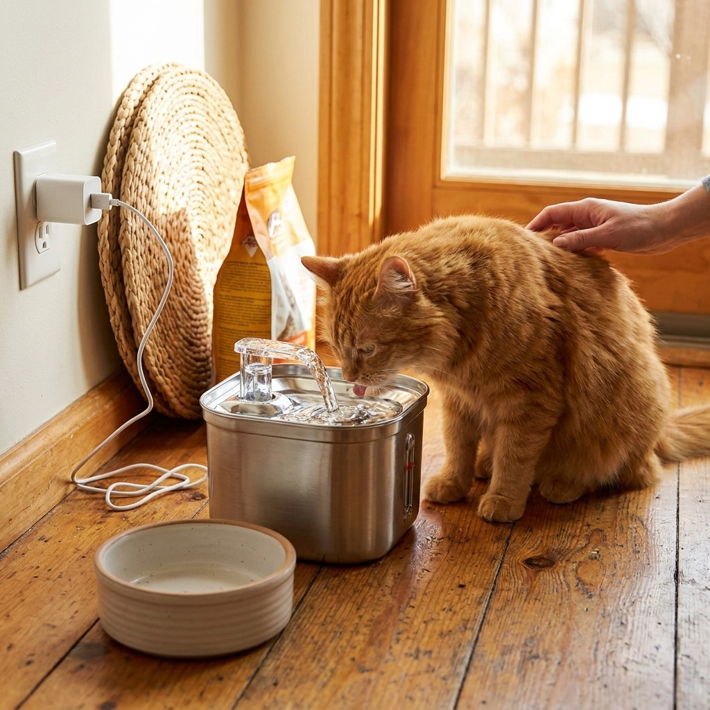 Stainless Steel Automatic Pet Water Dispenser with Smart Filtration