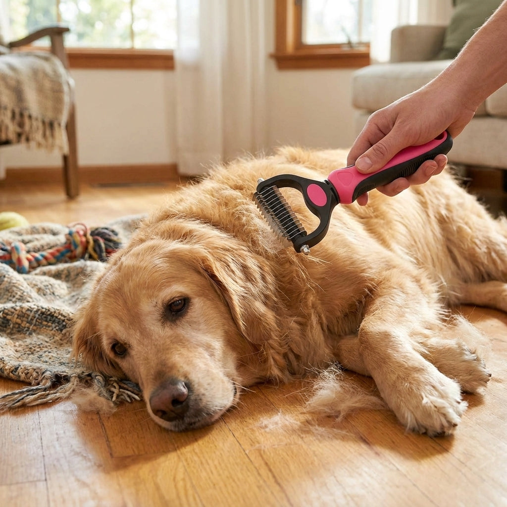 Deshedding Brush for Dogs & Cats - Fur Removal & Detangling Tool