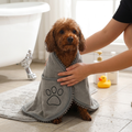 Quick-Dry Microfiber Dog Towel Wrap with Hand Pockets