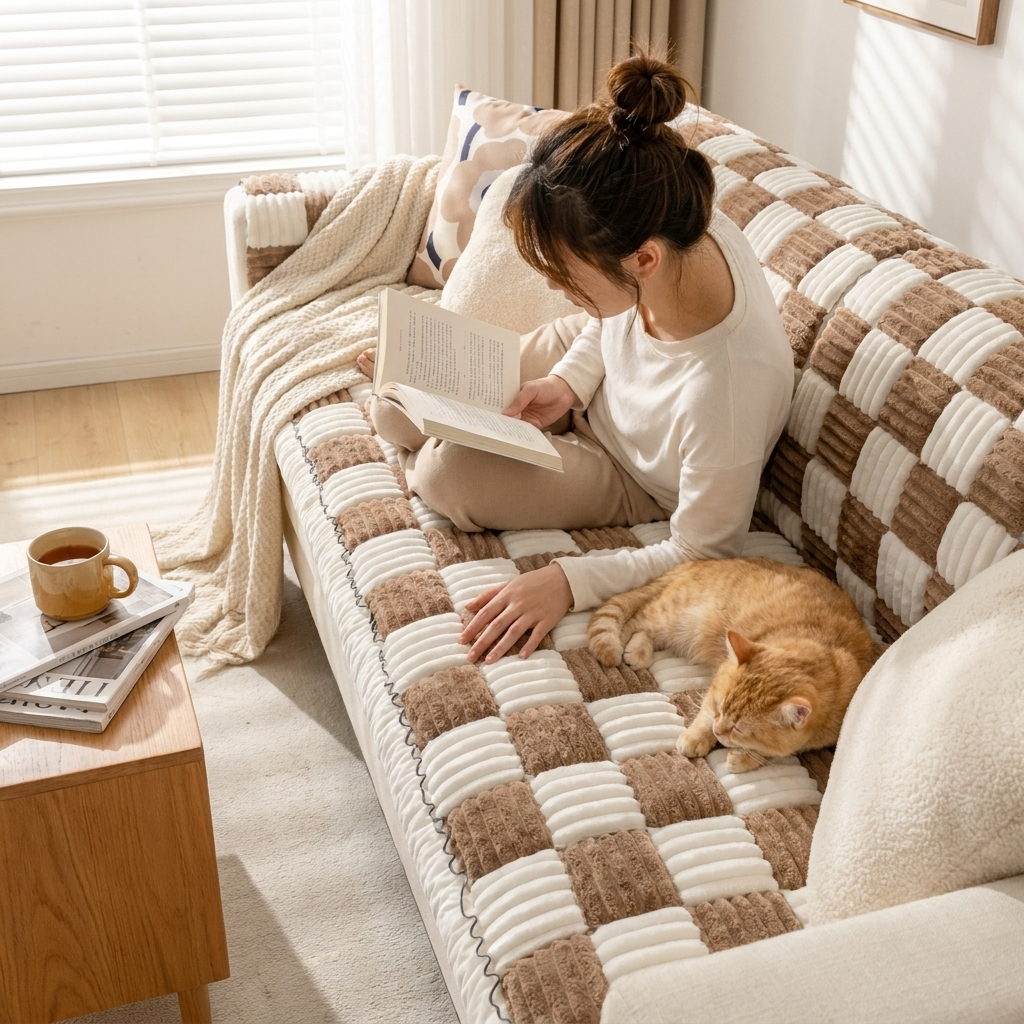 Orthopedic Furniture Protector and Cushioned Dog Bed Couch Cover