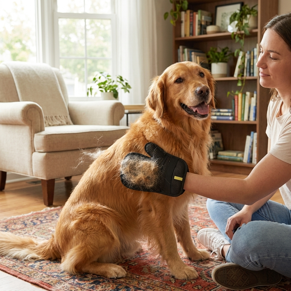 Reusable Pet Hair Removal Gloves for Furniture and Fabric