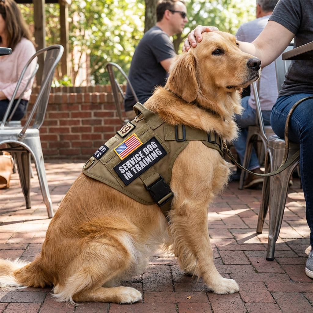 Dog Harness Patches Set - 12 Hook &amp; Loop Customizable Patches