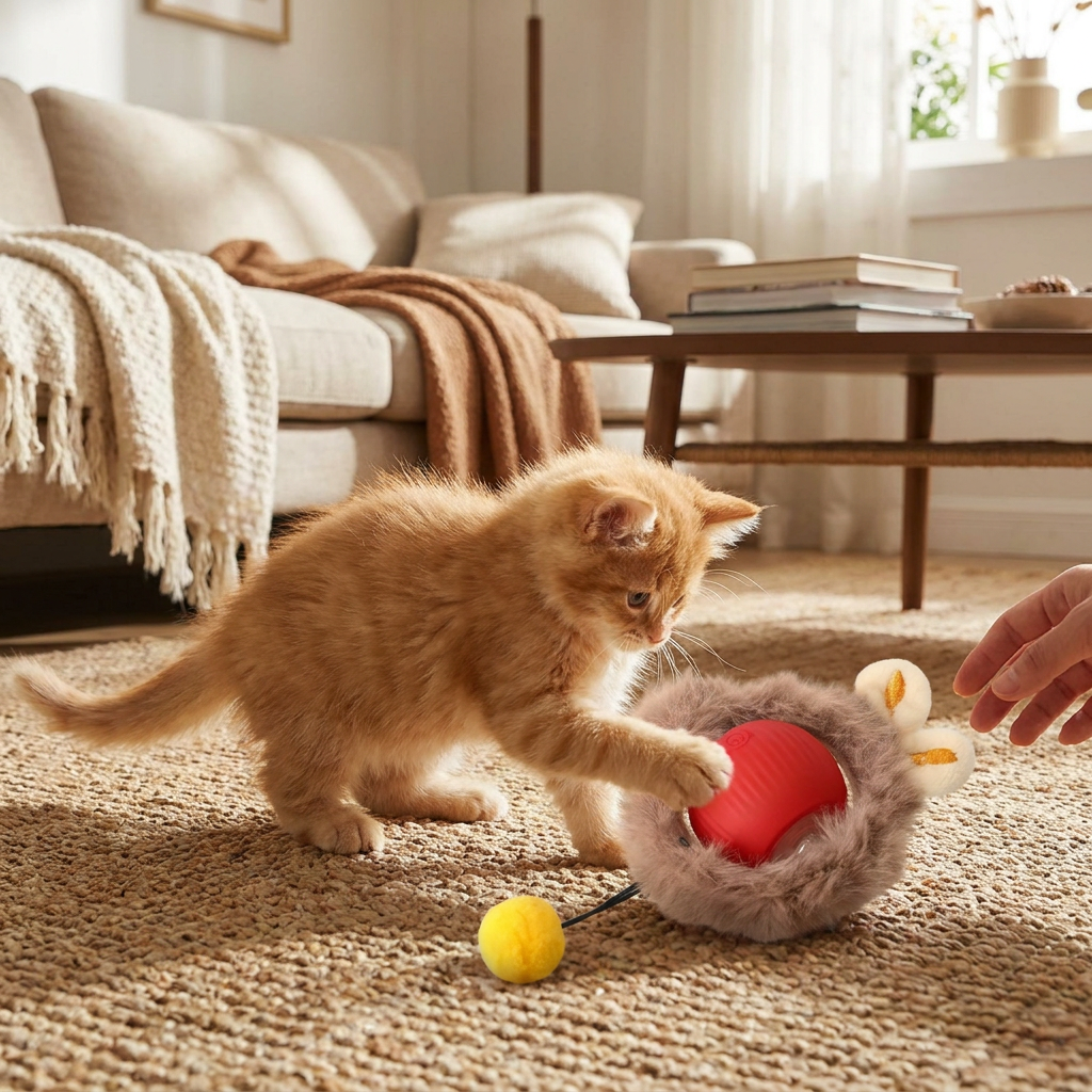 Interactive Automatic Rolling Ball Toy for Cats