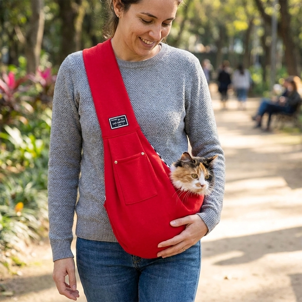 Hands-Free Dog Carrier Sling for Small Dogs - Walks, Errands & Travel
