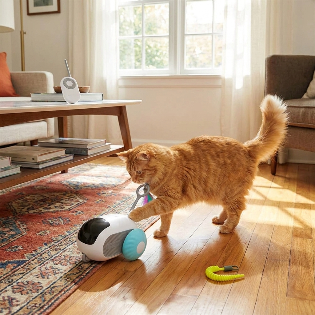 Remote Control Cat Toy Car with Interactive Tail