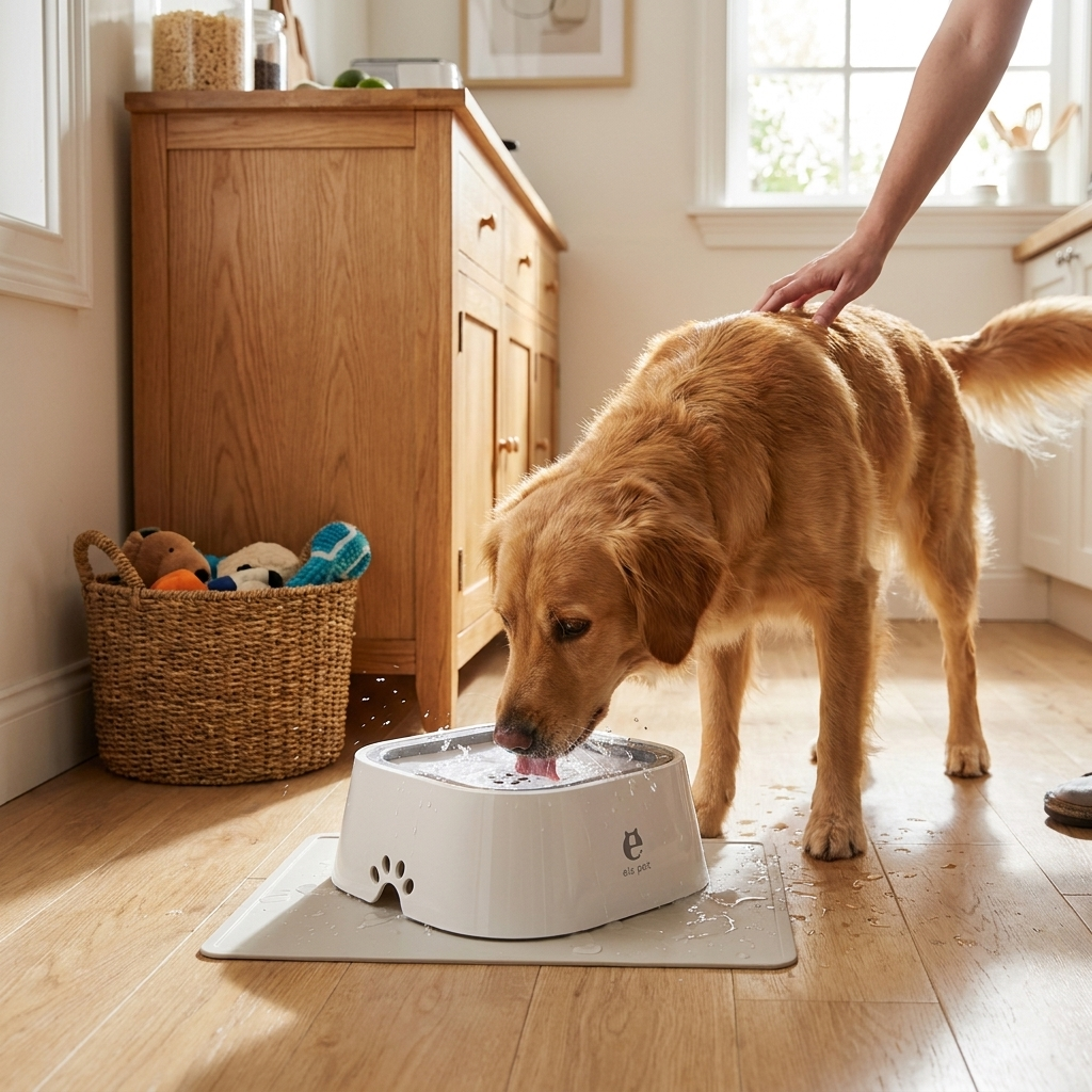 Non-Wetting Pet Water Bowl - Spill-Proof 1.5L Dispenser