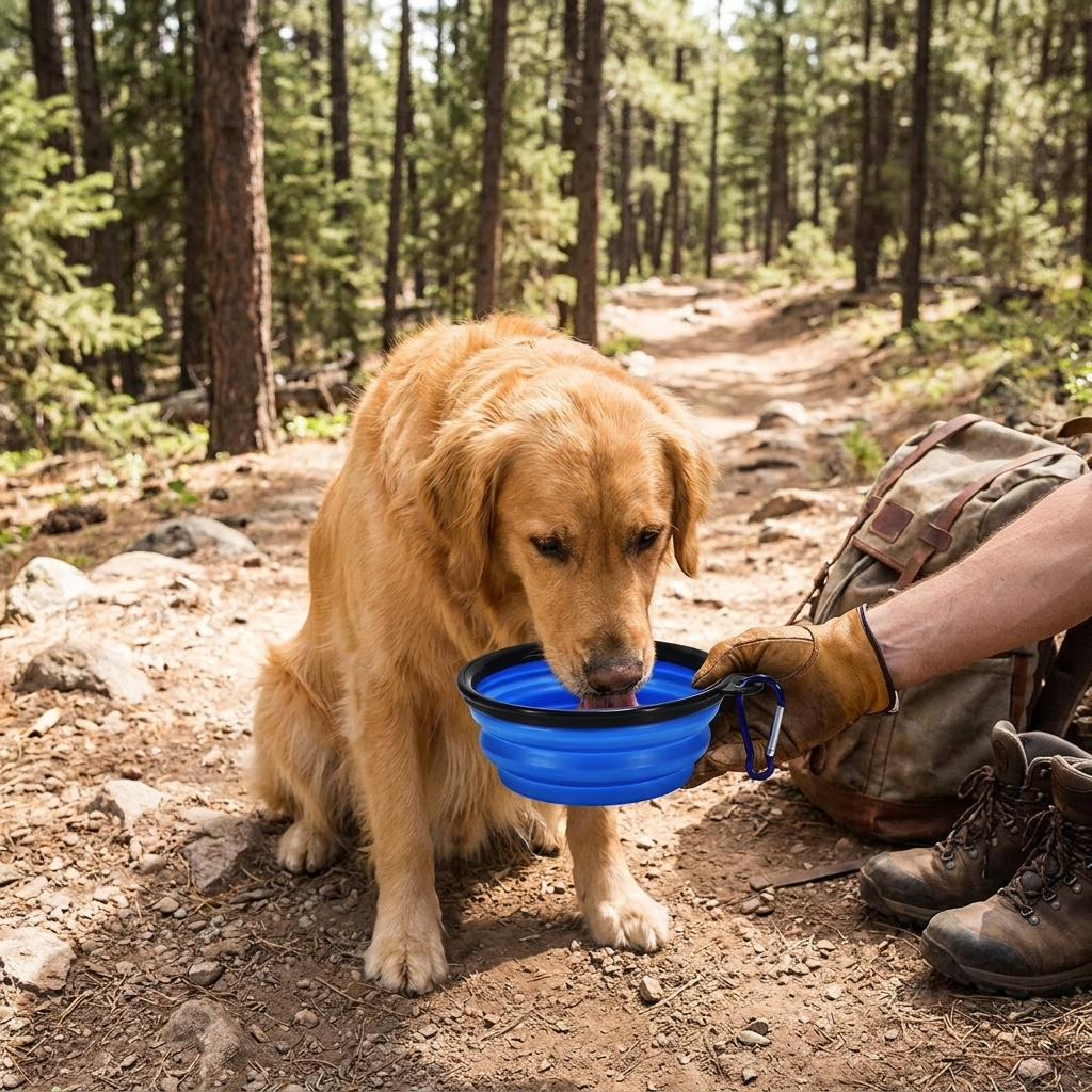 Folding Travel Bowl for Dogs and Cats - Food and Water
