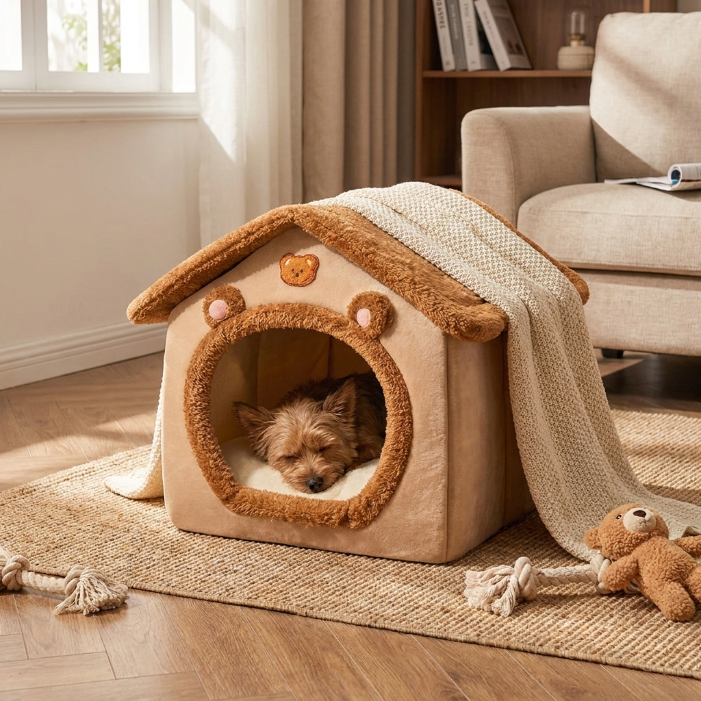 Foldable Washable Cat House for Small Pets
