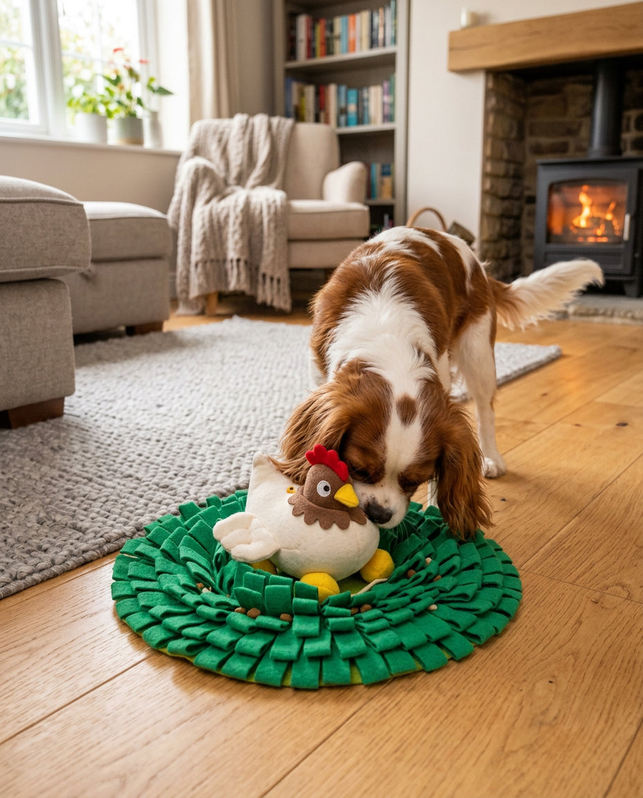 Egg Puzzle Mat for Pets in use, lifestyle background