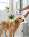 Puppy Rinse Delight Circle in use, lifestyle background