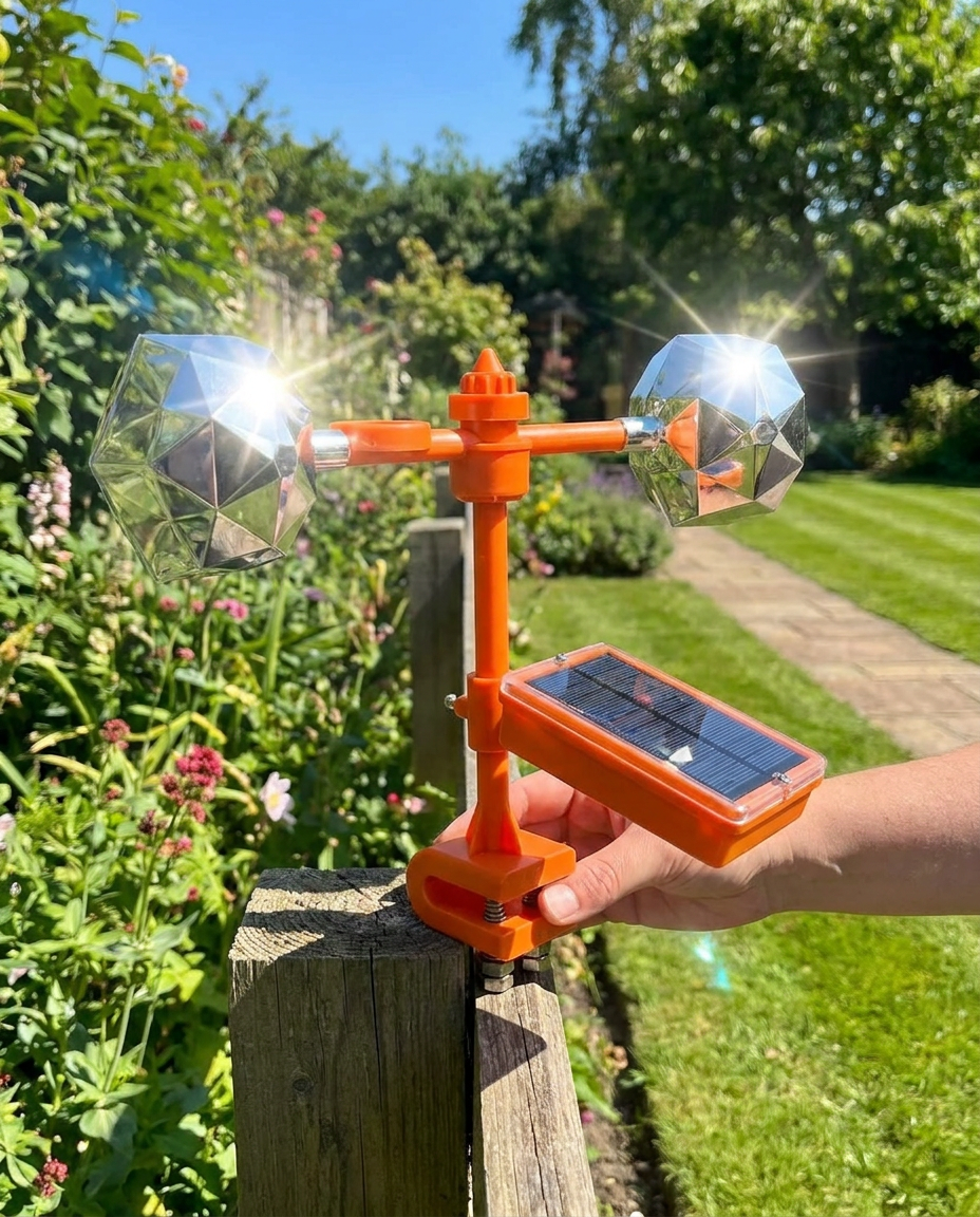 360 Degree Reflective Solar Powered Bird Repeller in use, lifestyle background