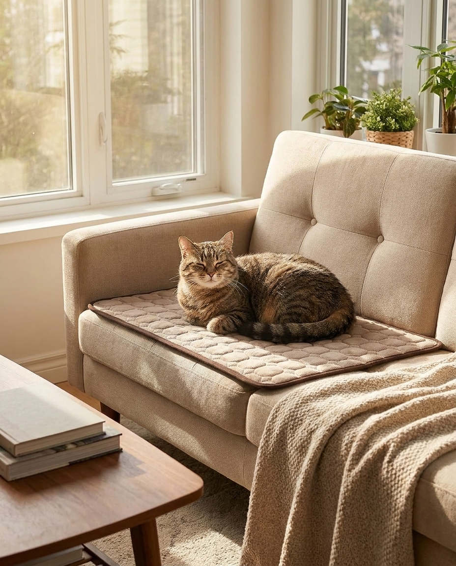 Contact-Activated Cooling Pad for Pets in use, lifestyle background