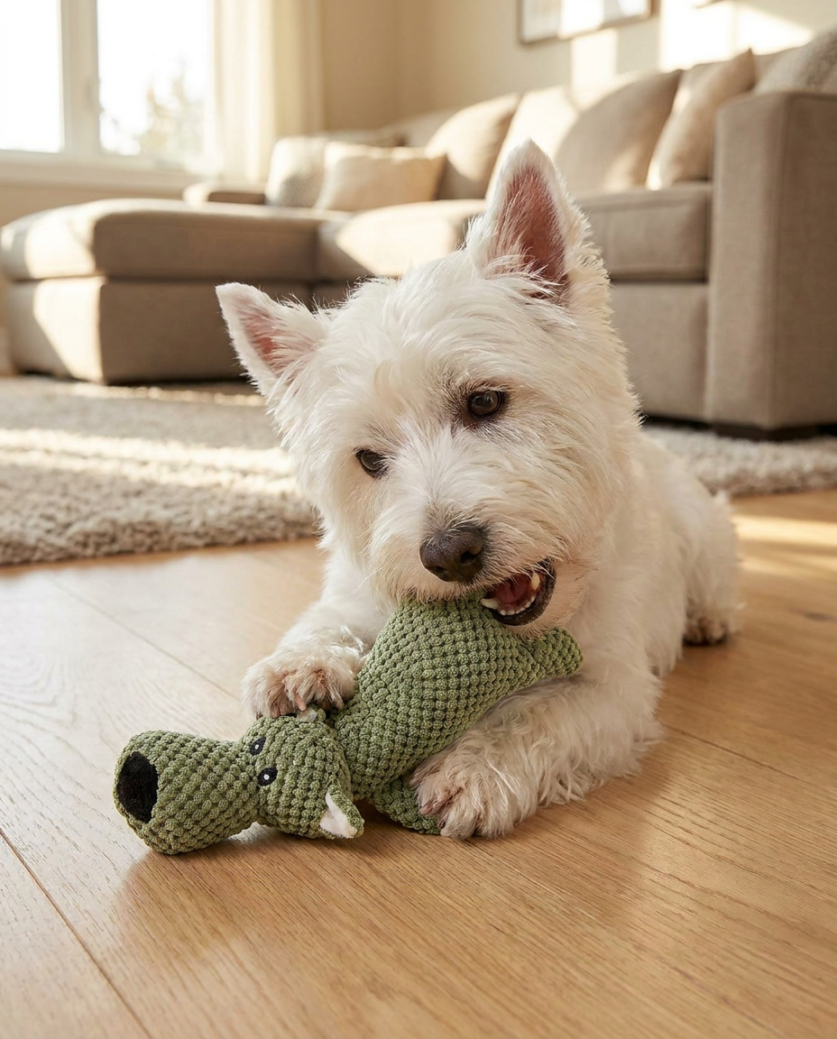 Durable Chew Toy for Dogs in use, lifestyle background