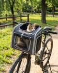 Expandable Bike Basket for Small Pets in use, lifestyle background