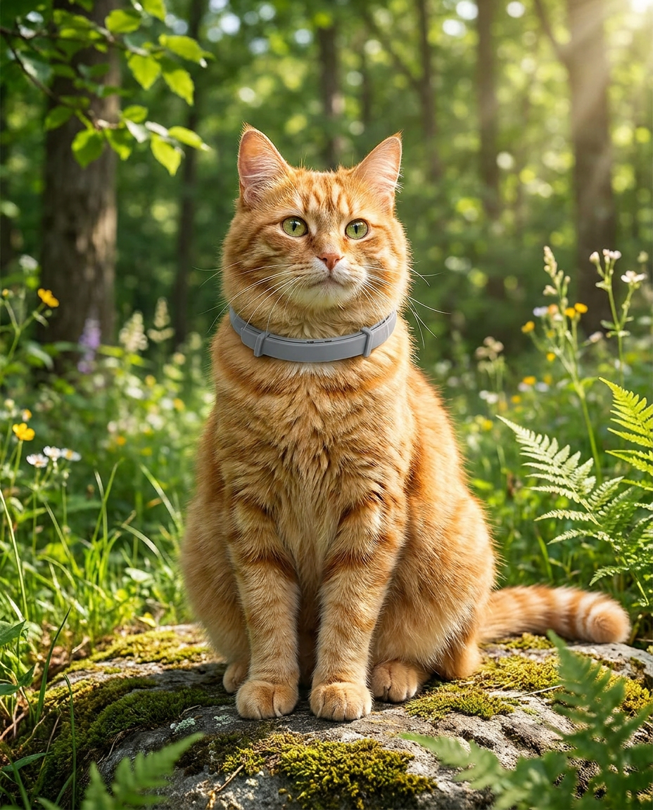 Long-Lasting Parasite Repellent Collar for Dogs & Cats in use, lifestyle background