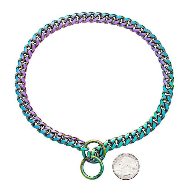 Heavy-Duty Dog Collar with Solid Polished Links