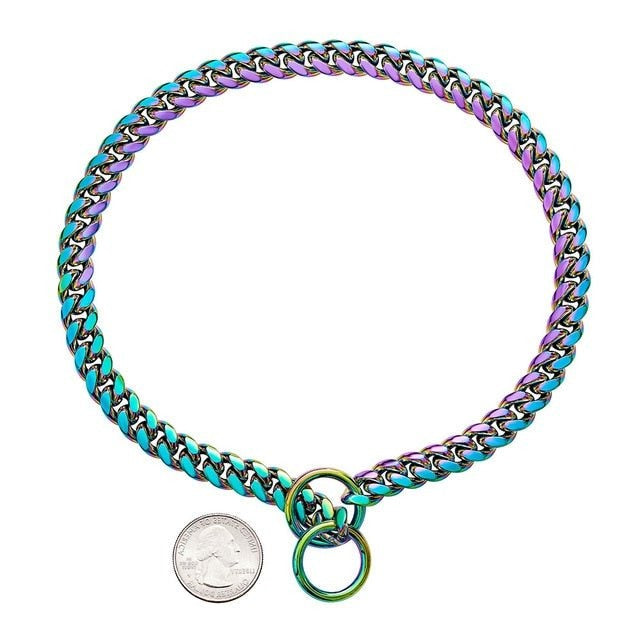 Heavy-Duty Dog Collar with Solid Polished Links