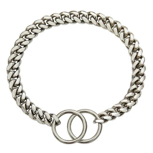 Heavy-Duty Dog Collar with Solid Polished Links