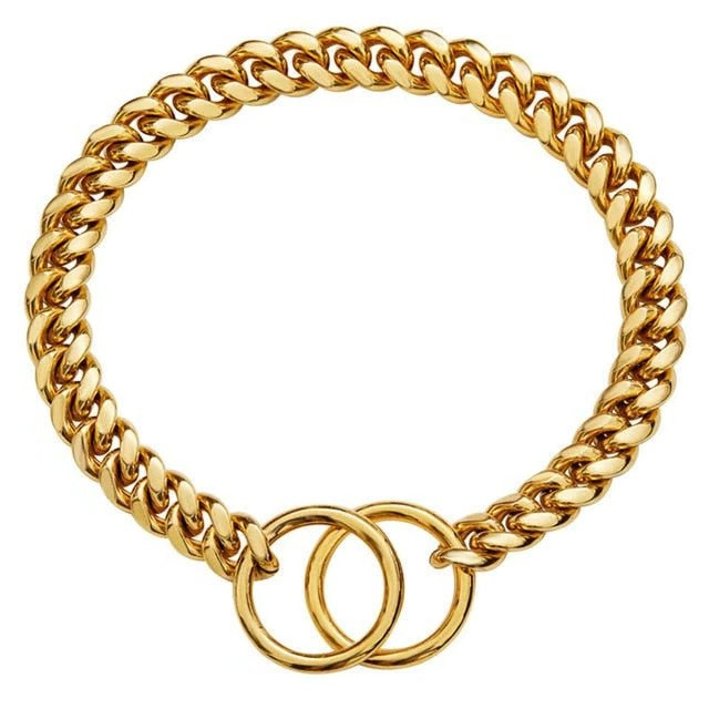Heavy-Duty Dog Collar with Solid Polished Links