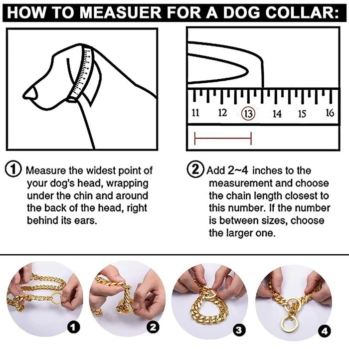Heavy-Duty Dog Collar with Solid Polished Links