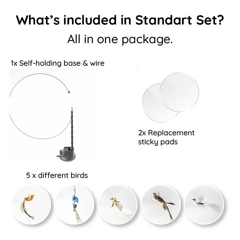 Interactive Bird Simulation Toy Set for Cats