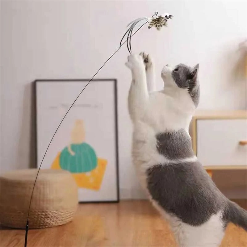 Interactive Bird Simulation Toy Set for Cats