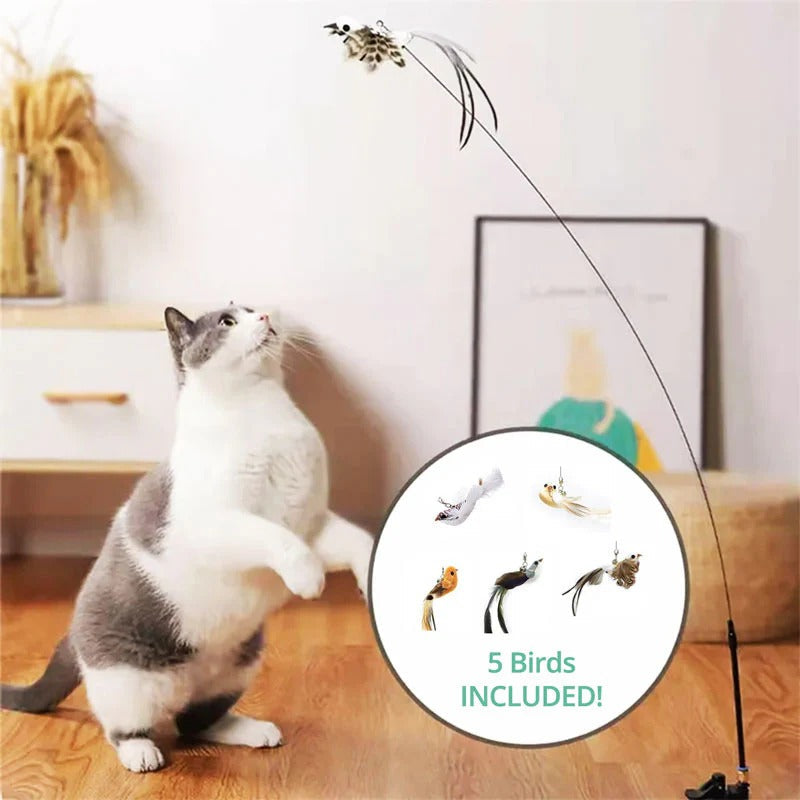 Interactive Bird Simulation Toy Set for Cats
