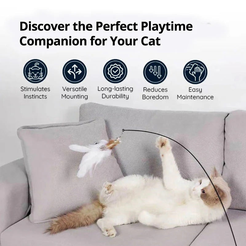 Interactive Bird Simulation Toy Set for Cats
