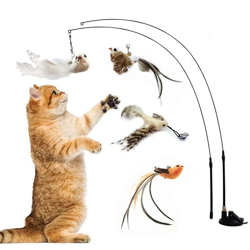 Interactive Bird Simulation Toy Set for Cats