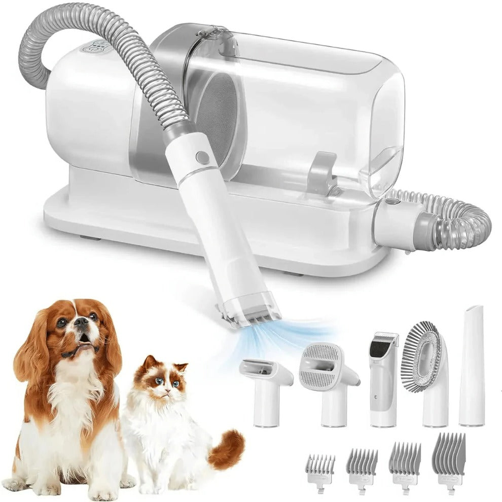Low-Noise Pet Grooming Vacuum with Clippers & Brush Kit