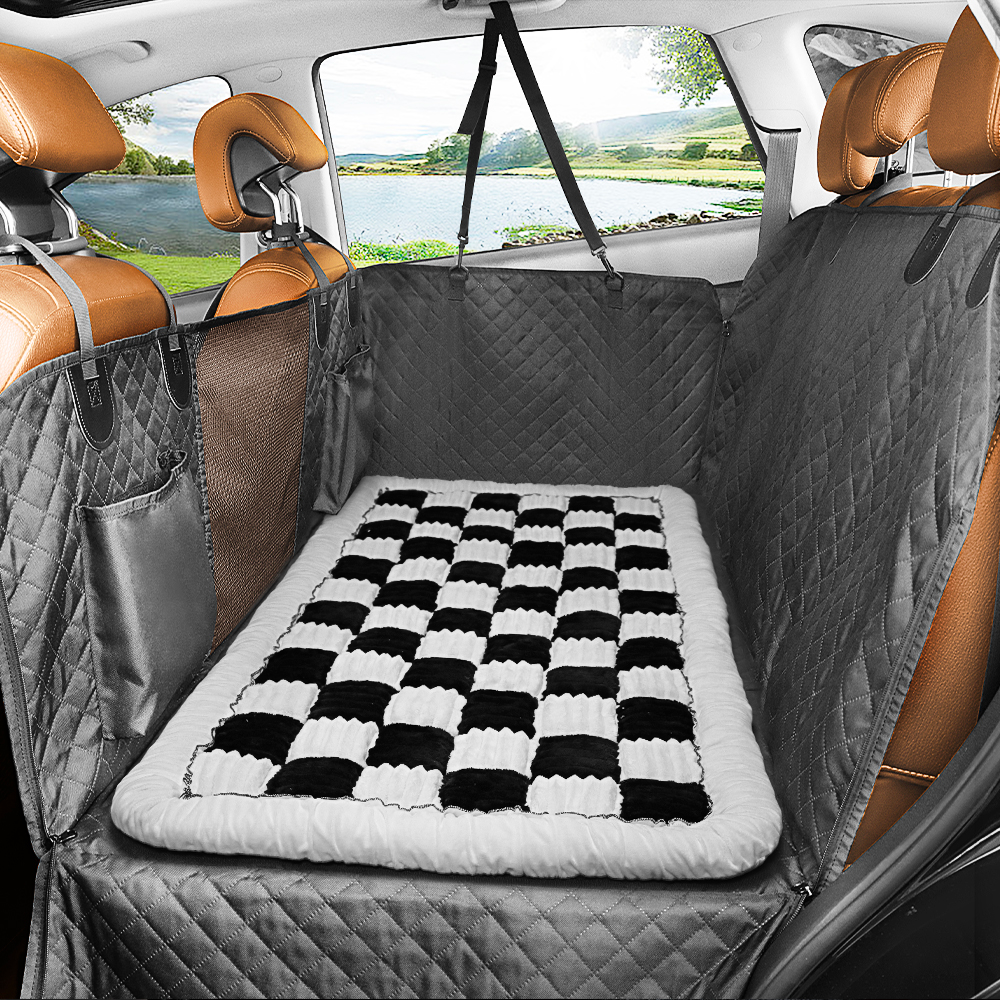 Plush Backseat Dog Bed for Cars - Cozy Pet Car Seat Cover