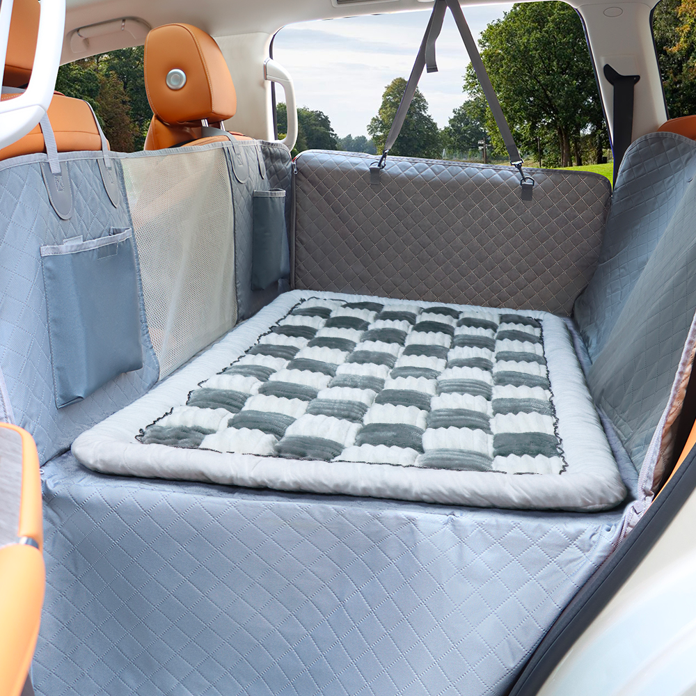 Plush Backseat Dog Bed for Cars - Cozy Pet Car Seat Cover