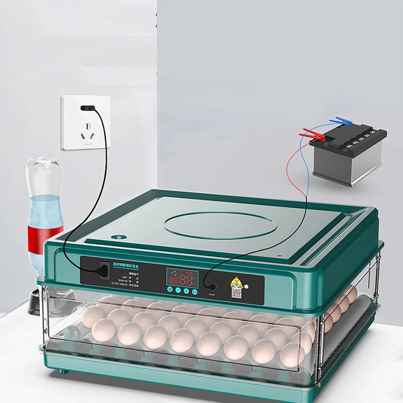 Digital Egg Incubator with Adjustable Tray and Auto Turner