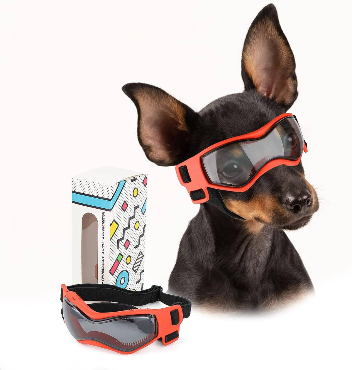 UV Protective Dog Goggles for Car Rides and Outdoor Adventures
