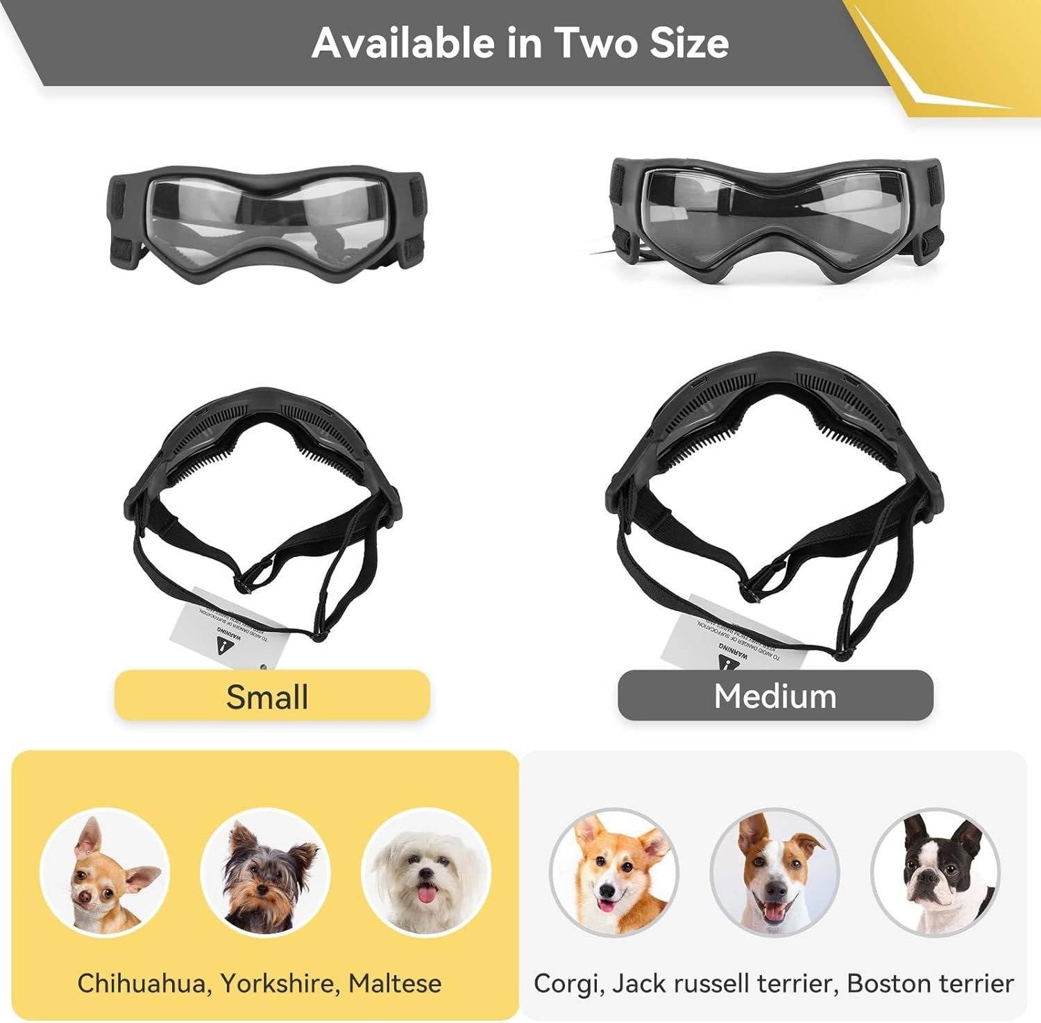 UV Protective Dog Goggles for Car Rides and Outdoor Adventures