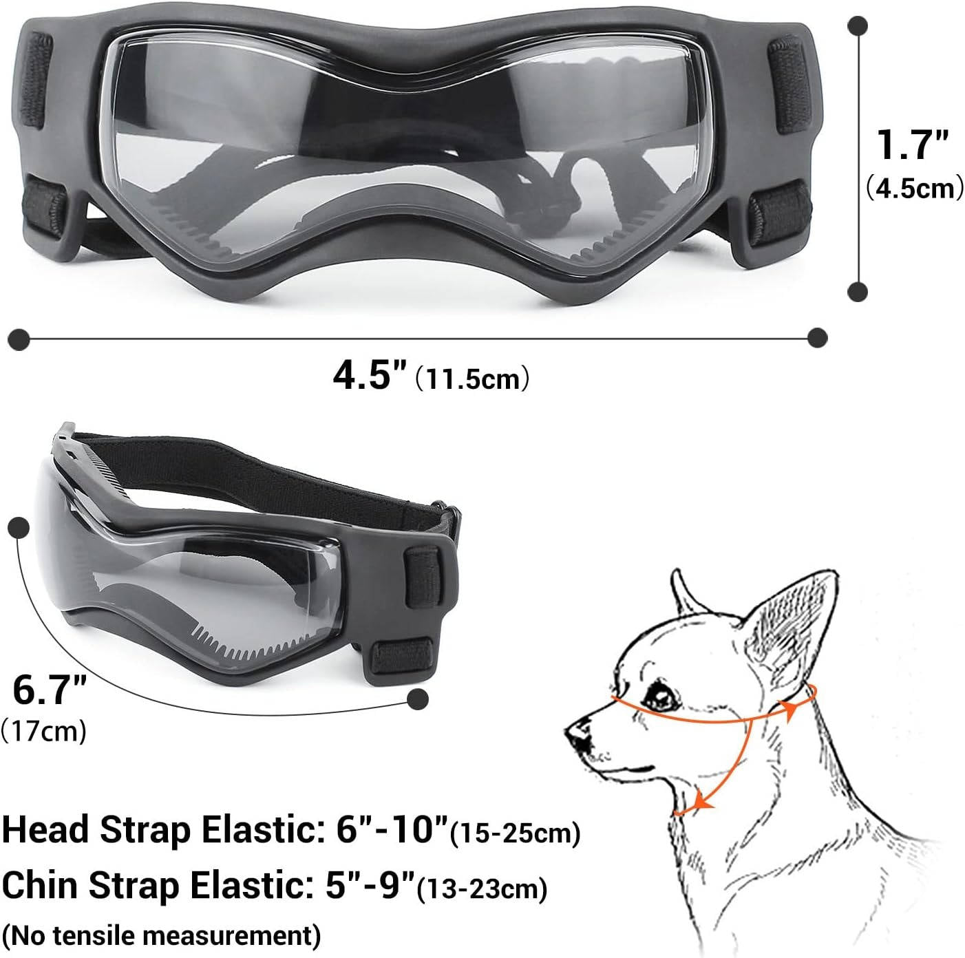 UV Protective Dog Goggles for Car Rides and Outdoor Adventures