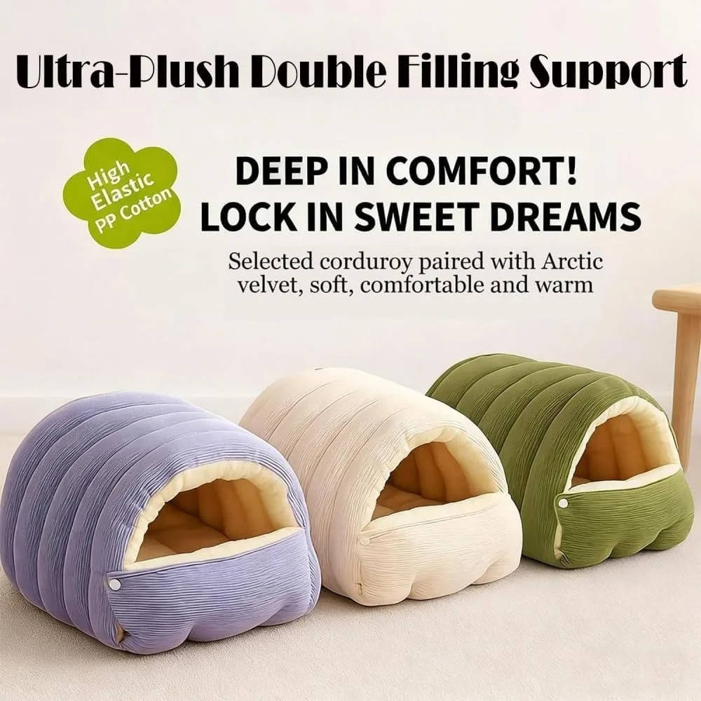 Removable and Washable Winter Enclosed Cat Bed