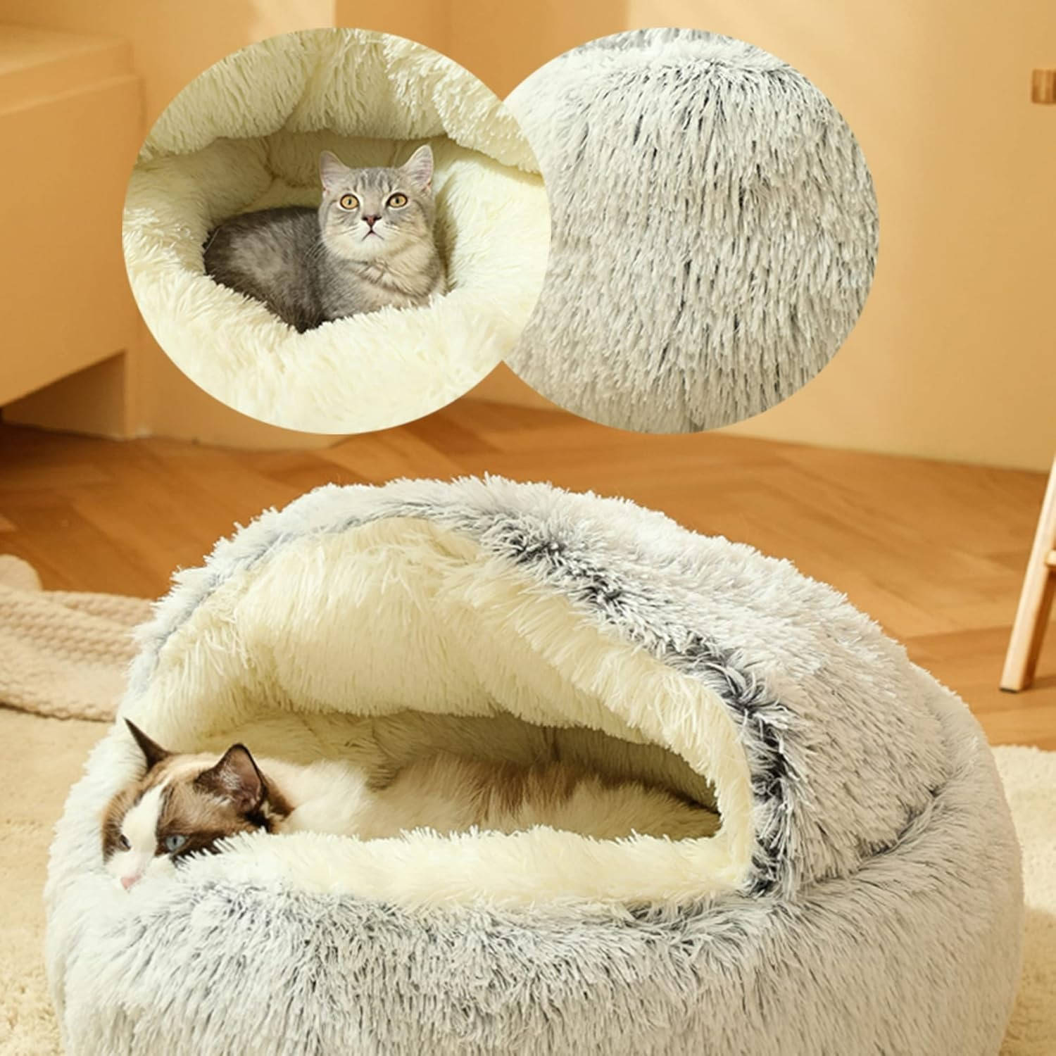 Plush Donut Bed for Dogs and Cats