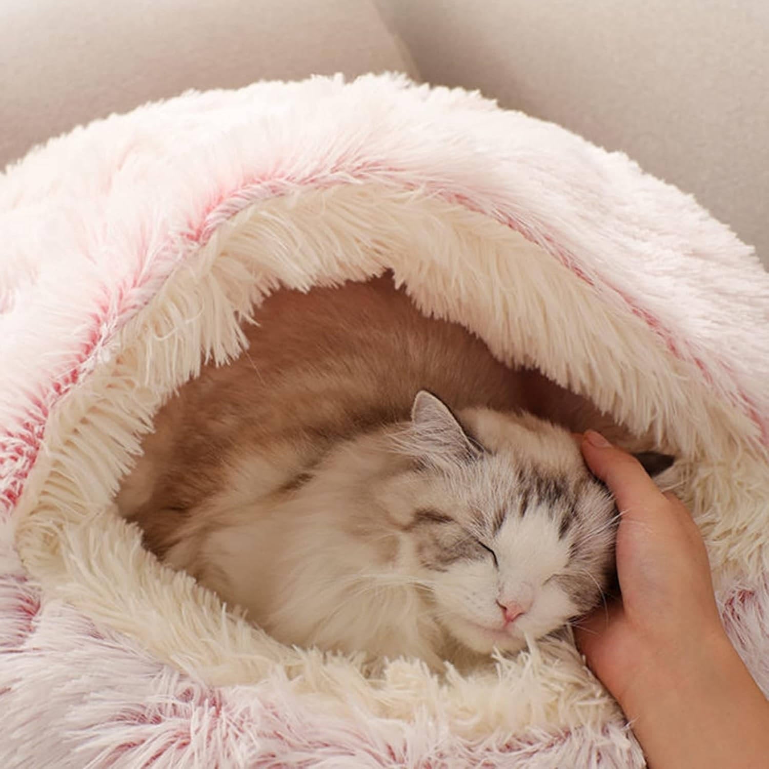 Plush Donut Bed for Dogs and Cats