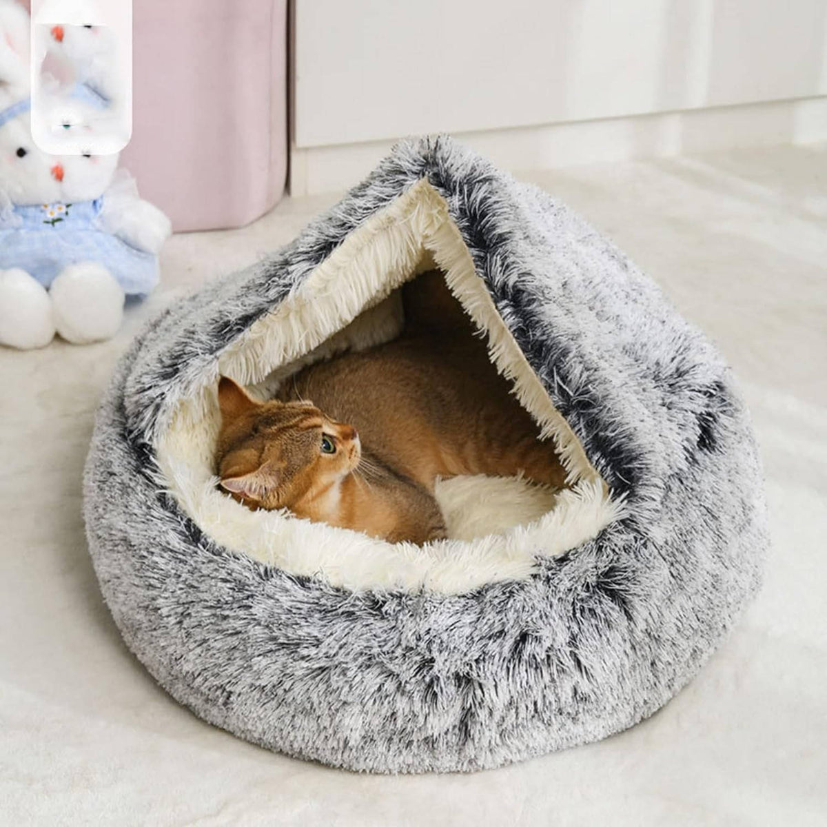 Plush Donut Bed for Dogs and Cats