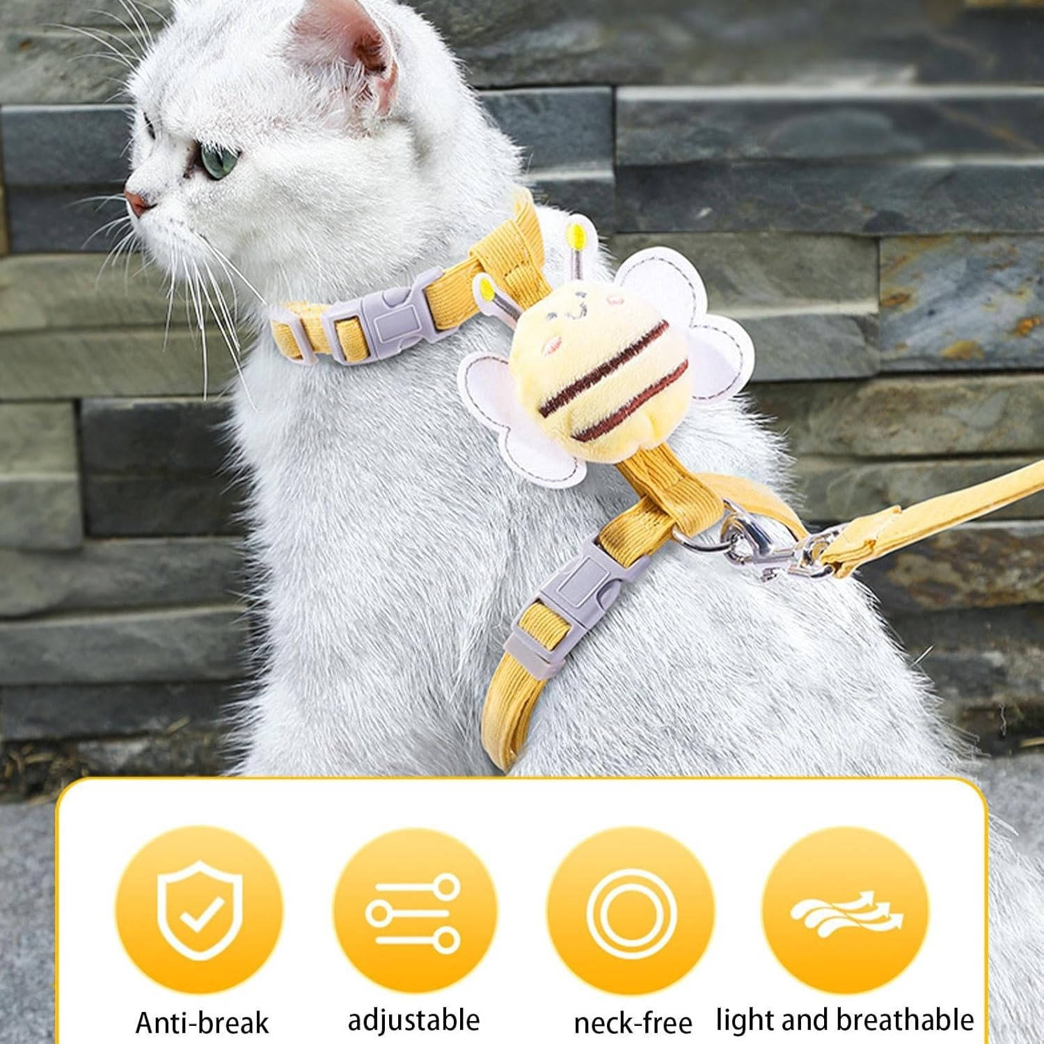Escape-Proof Cat Vest Harness and Collar Set