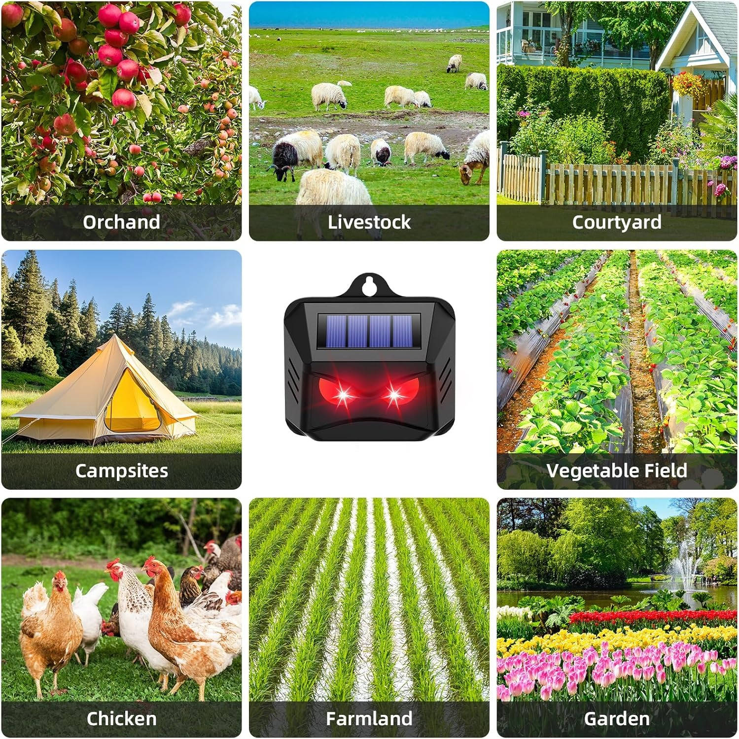 Solar Powered Ultrasonic Animal Repellent (2-Pack)